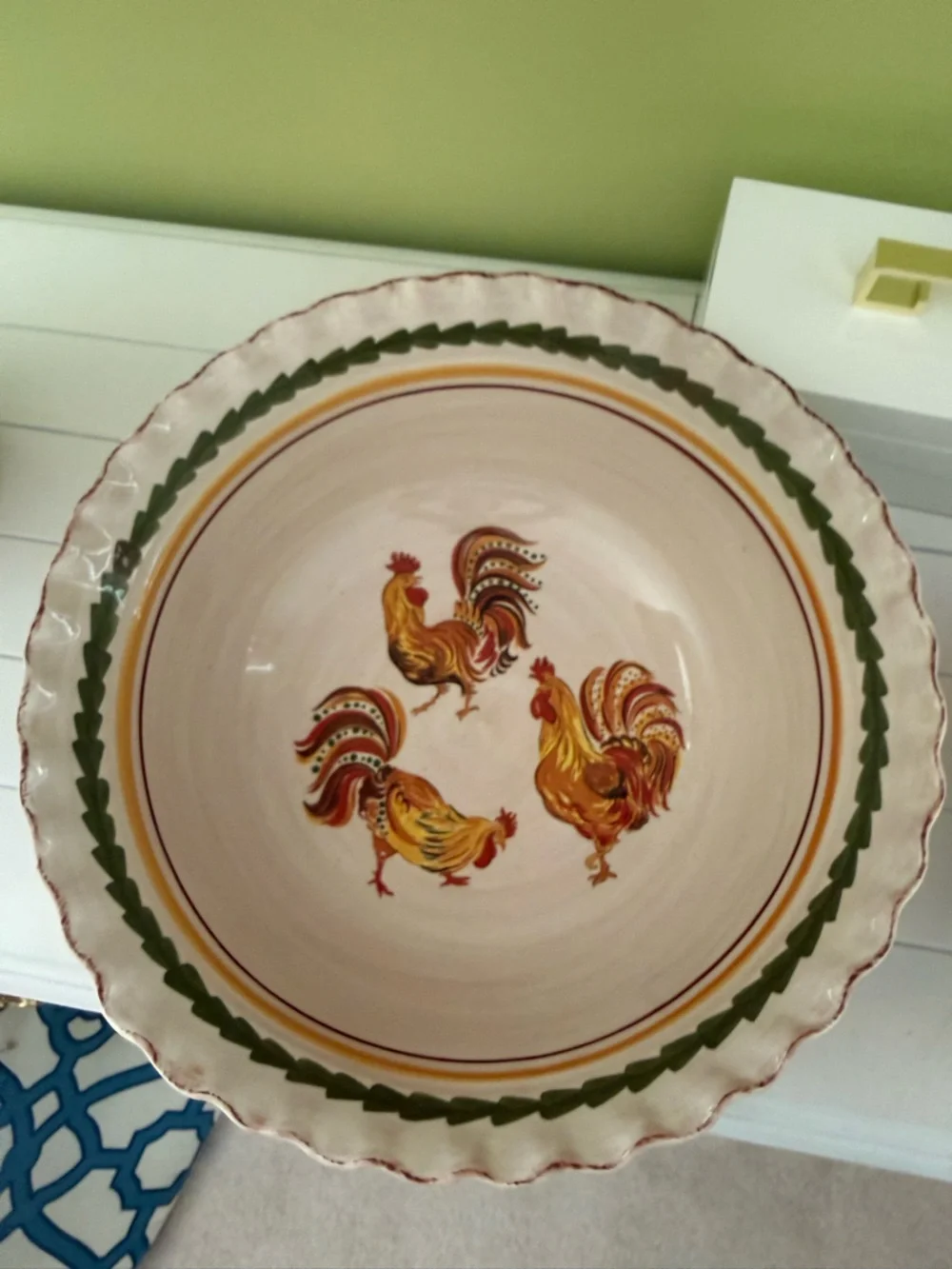 Williams Sonoma Extra large Tuscan Rooster bowl. NWT